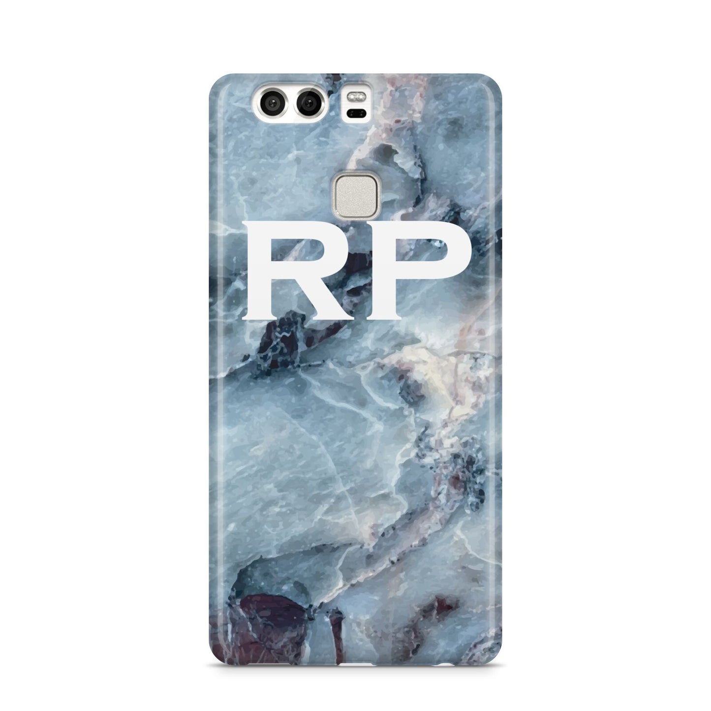 Personalised White Initials Marble Huawei P9 Case