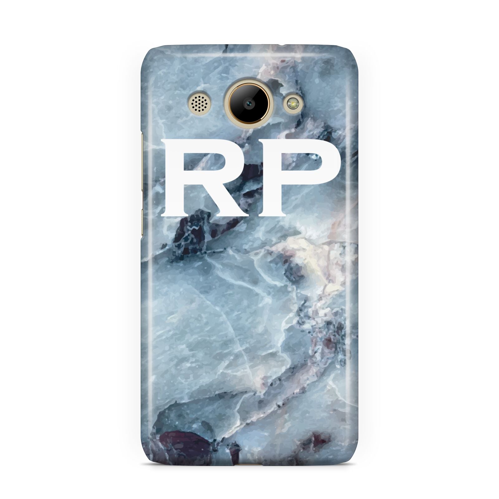 Personalised White Initials Marble Huawei Y3 2017