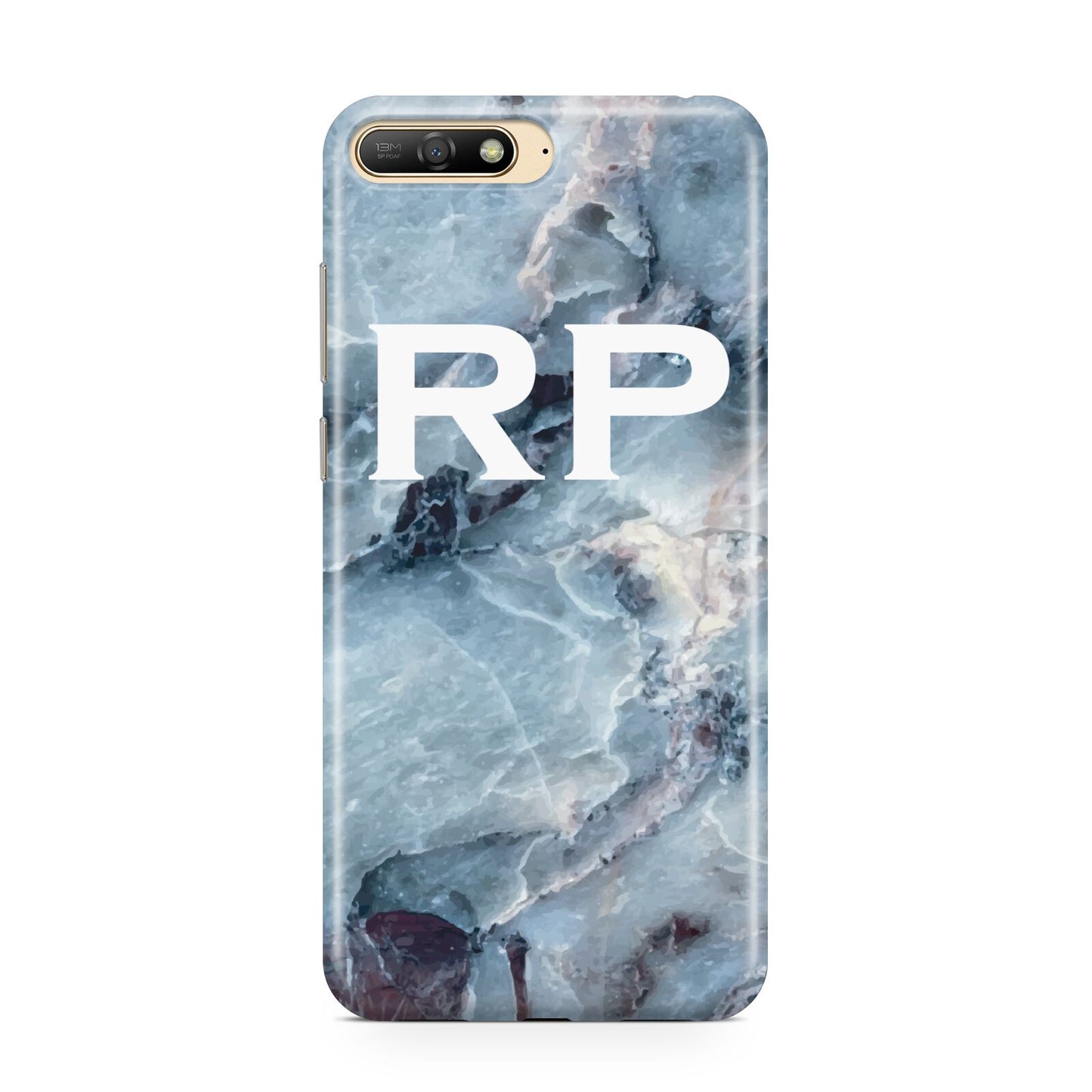 Personalised White Initials Marble Huawei Y6 2018