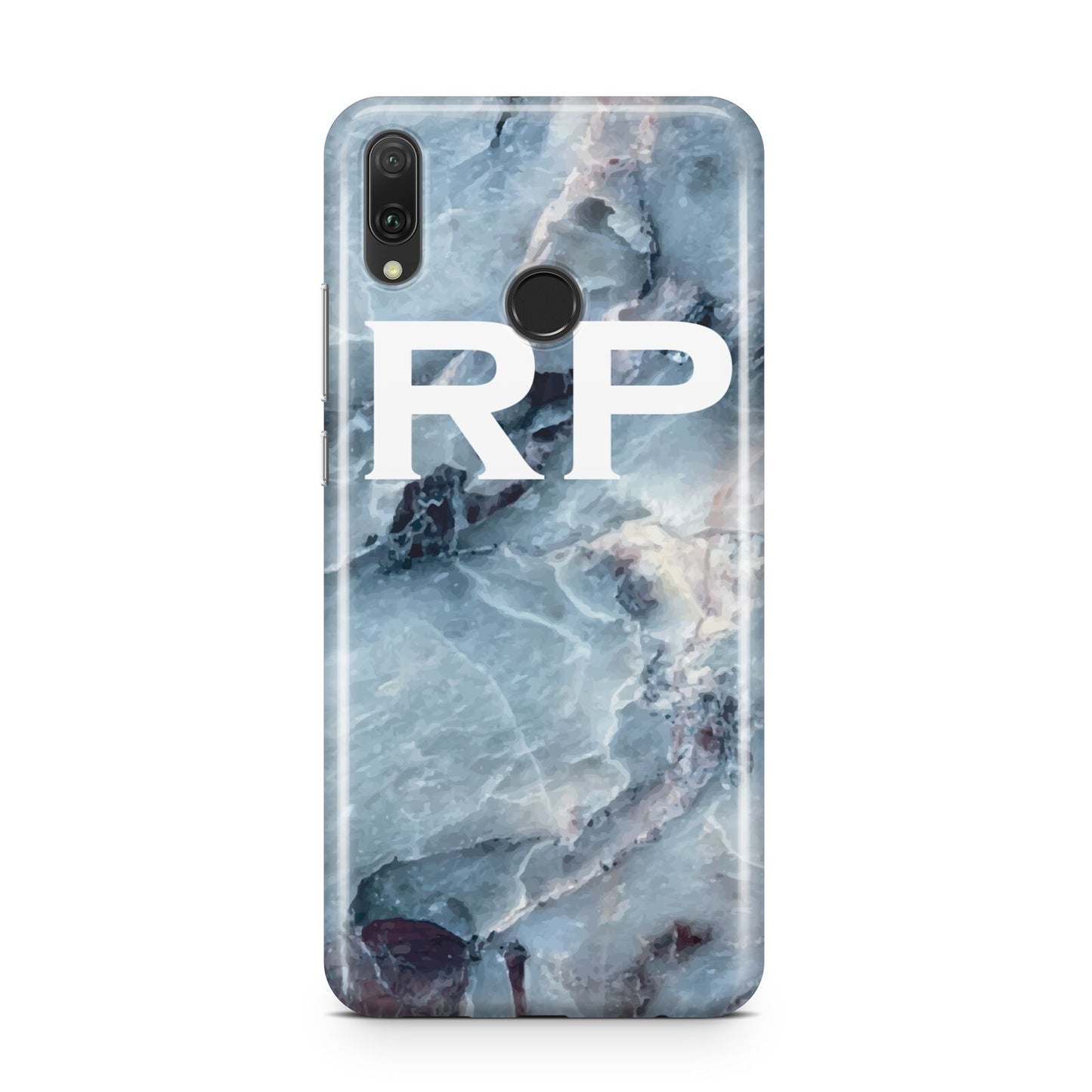 Personalised White Initials Marble Huawei Y9 2019
