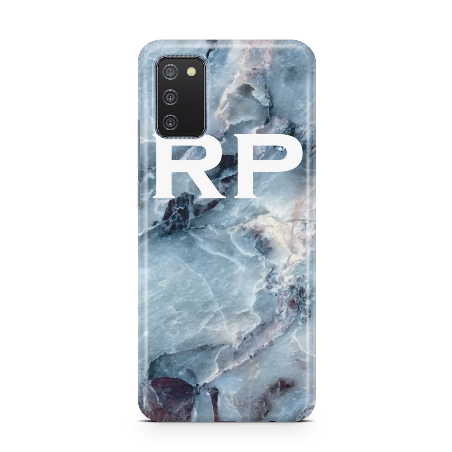 Personalised White Initials Marble Samsung A02s Case