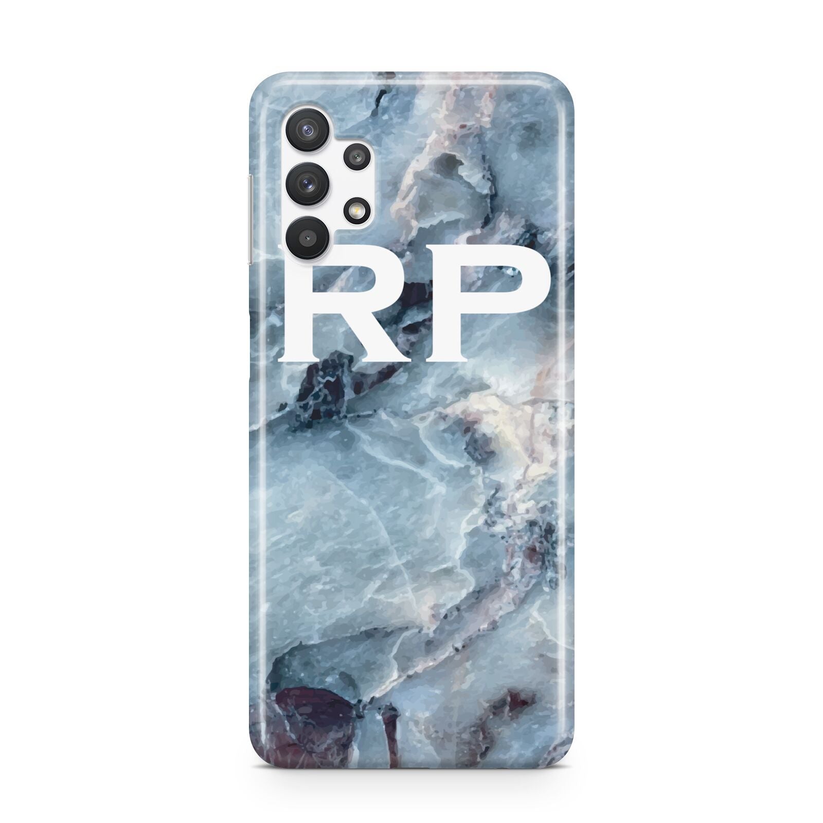 Personalised White Initials Marble Samsung A32 5G Case