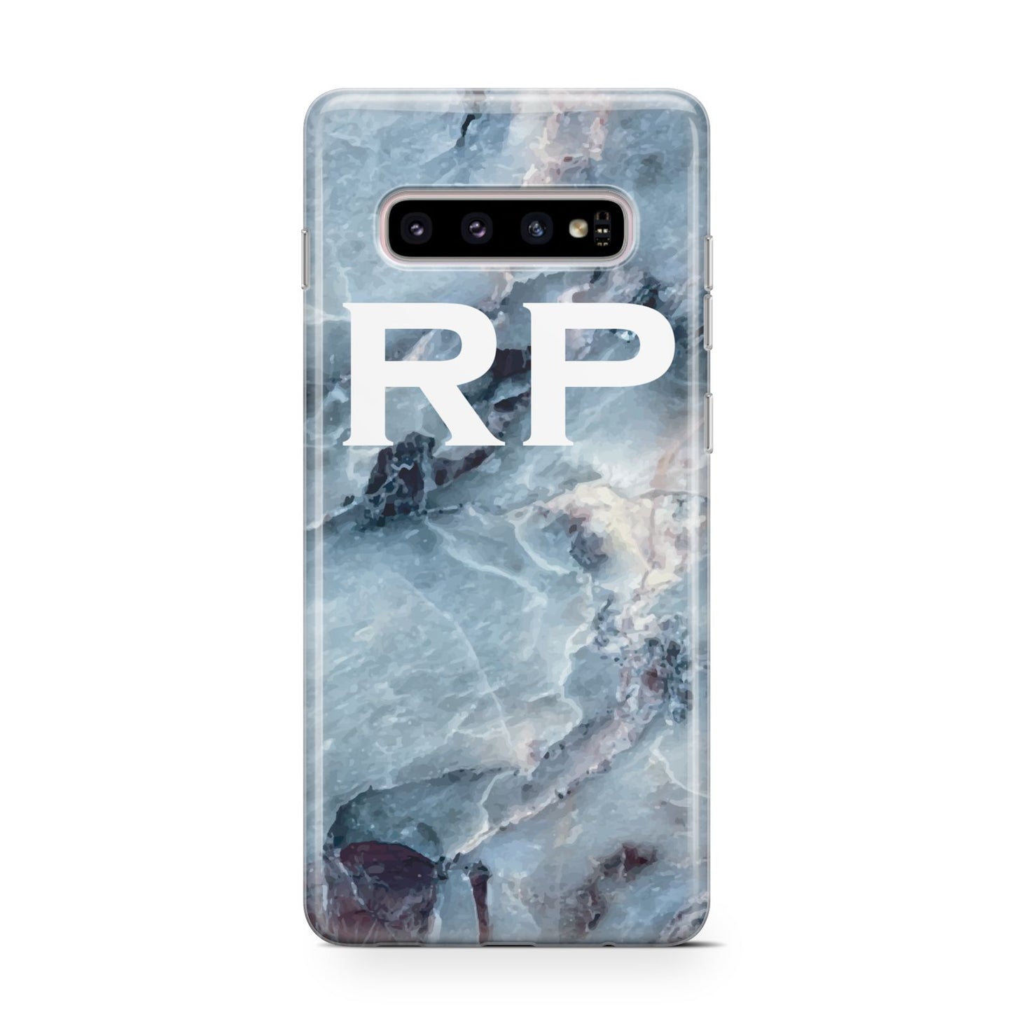 Personalised White Initials Marble Samsung Galaxy S10 Case