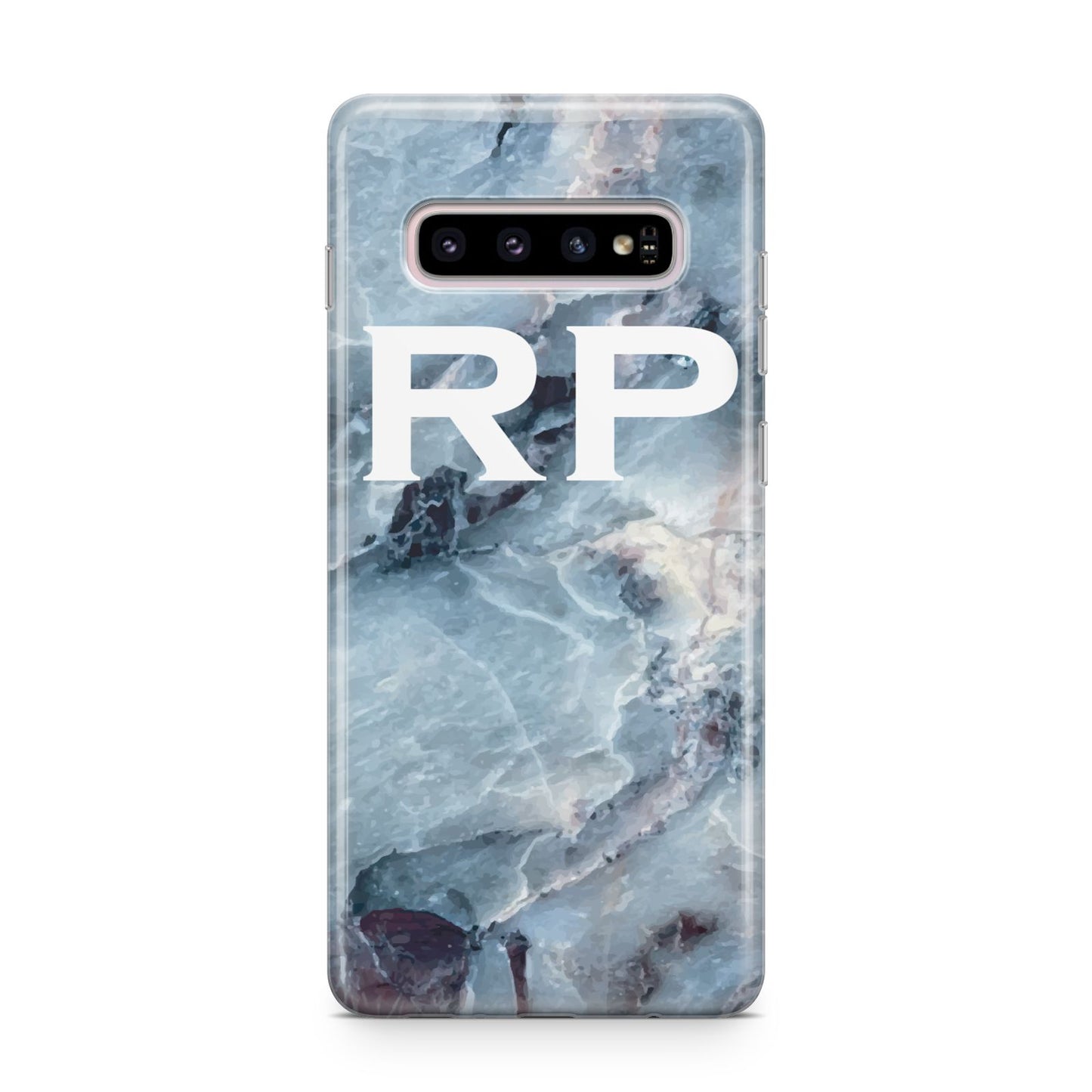 Personalised White Initials Marble Samsung Galaxy S10 Plus Case