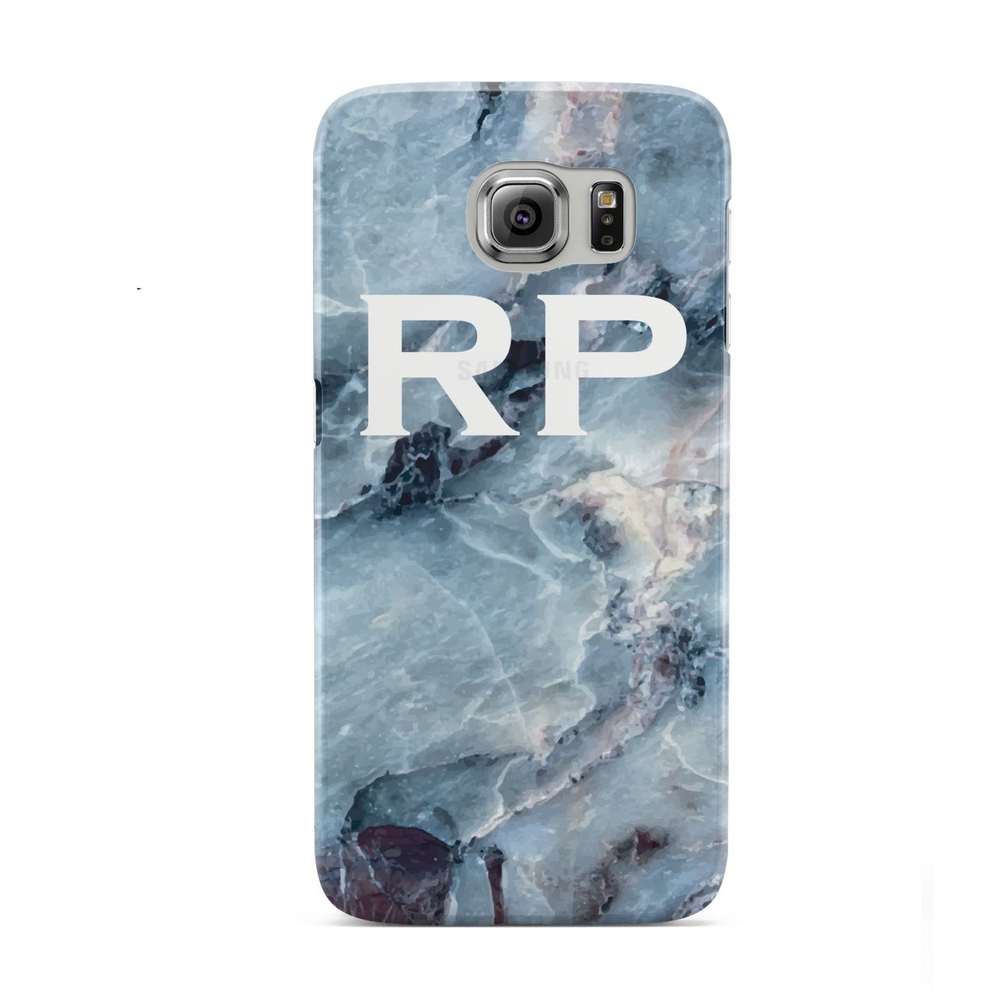 Personalised White Initials Marble Samsung Galaxy S6 Case