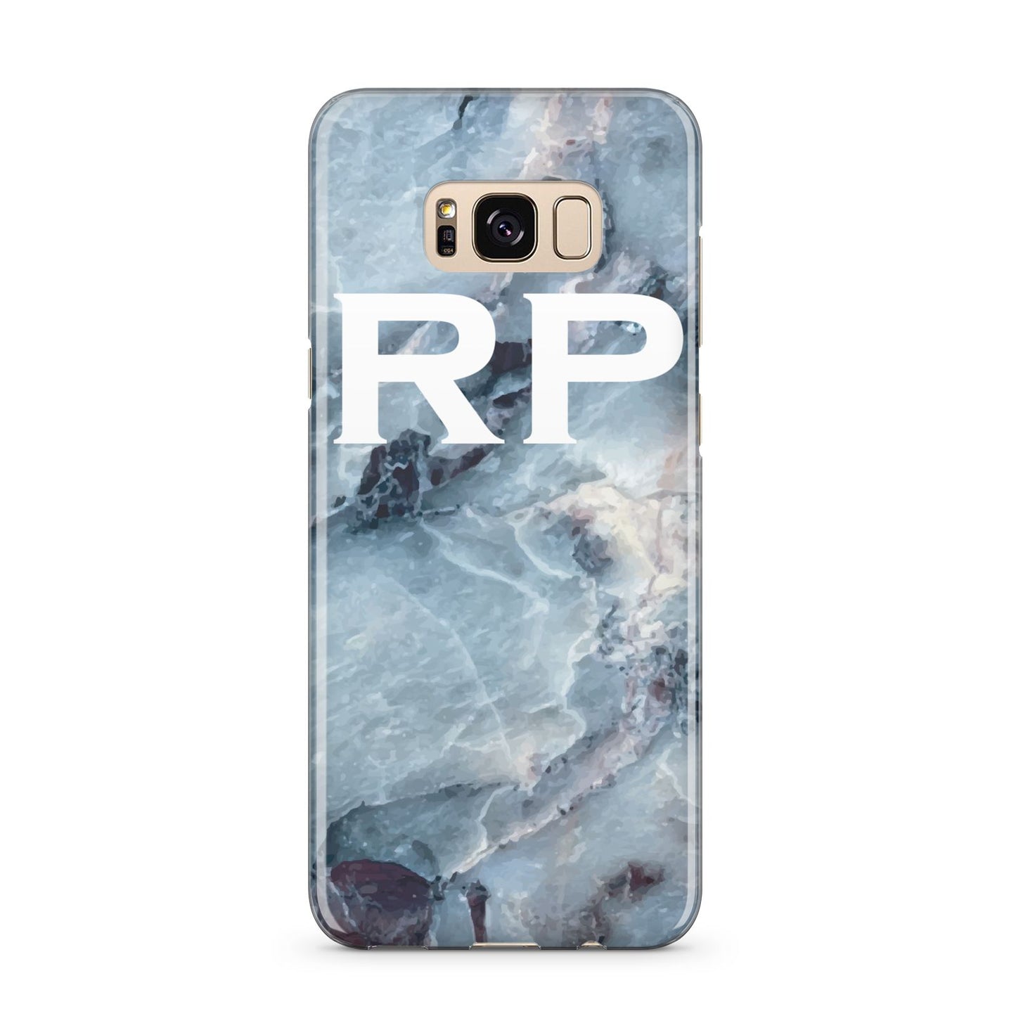 Personalised White Initials Marble Samsung Galaxy S8 Plus Case