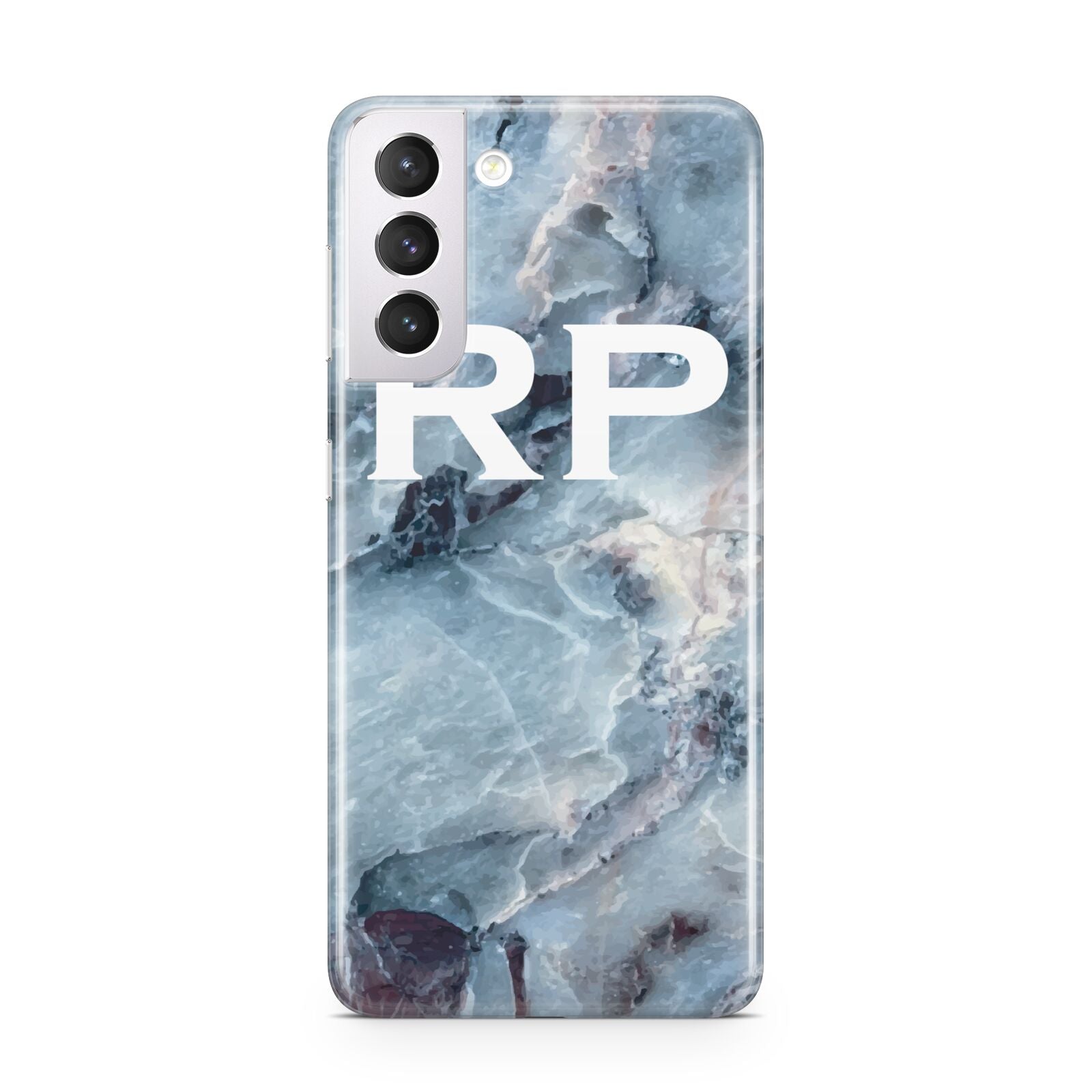 Personalised White Initials Marble Samsung S21 Case