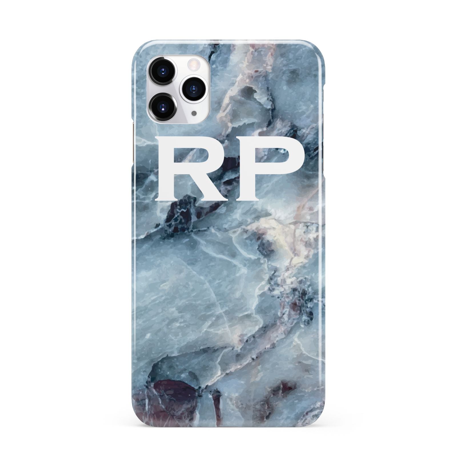 Personalised White Initials Marble iPhone 11 Pro Max 3D Snap Case