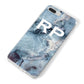 Personalised White Initials Marble iPhone 8 Plus Bumper Case on Silver iPhone Alternative Image
