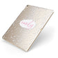 Personalised White Ink Splat Clear Name Apple iPad Case on Gold iPad Side View