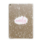Personalised White Ink Splat Clear Name Apple iPad Gold Case