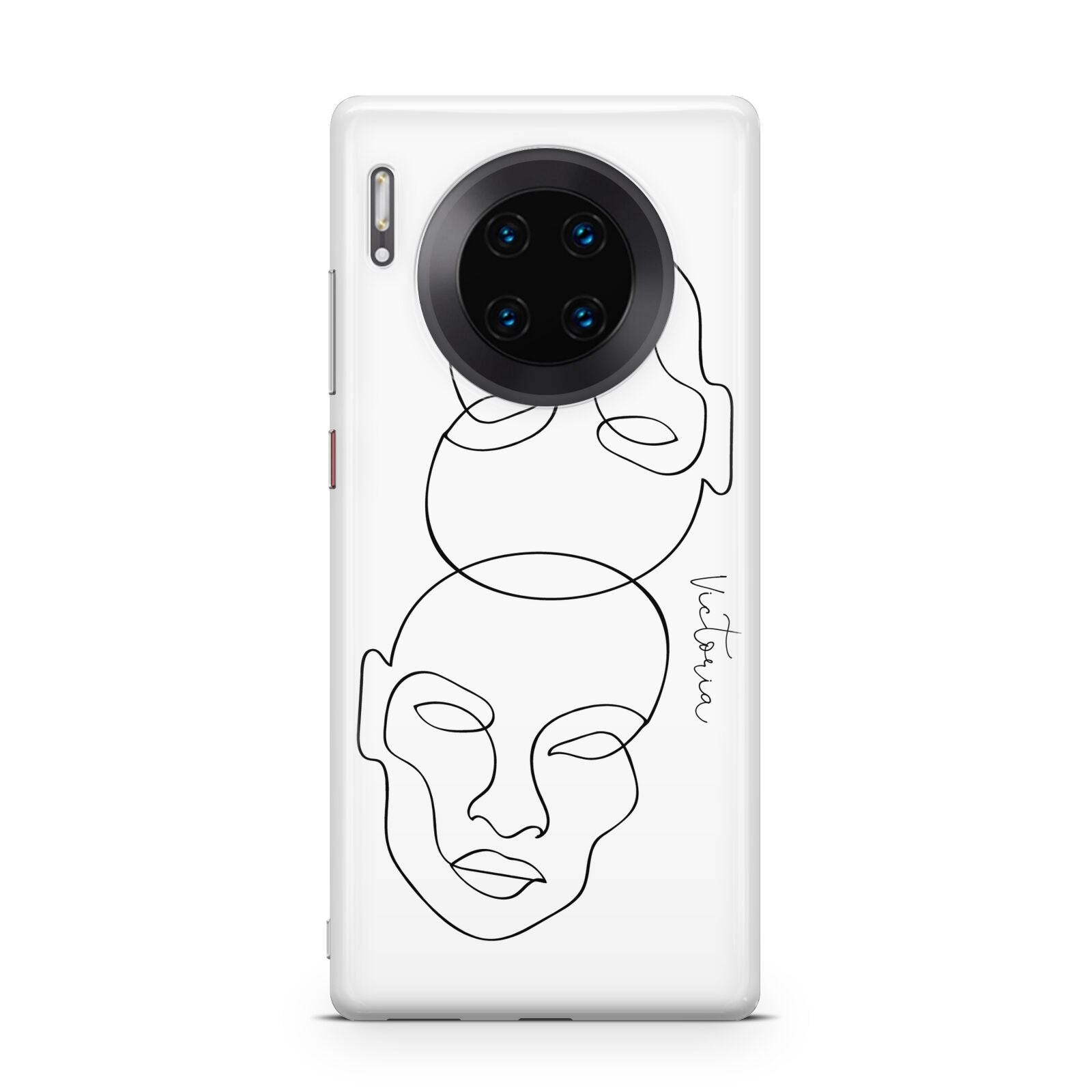 Personalised White Line Art Huawei Mate 30 Pro Phone Case