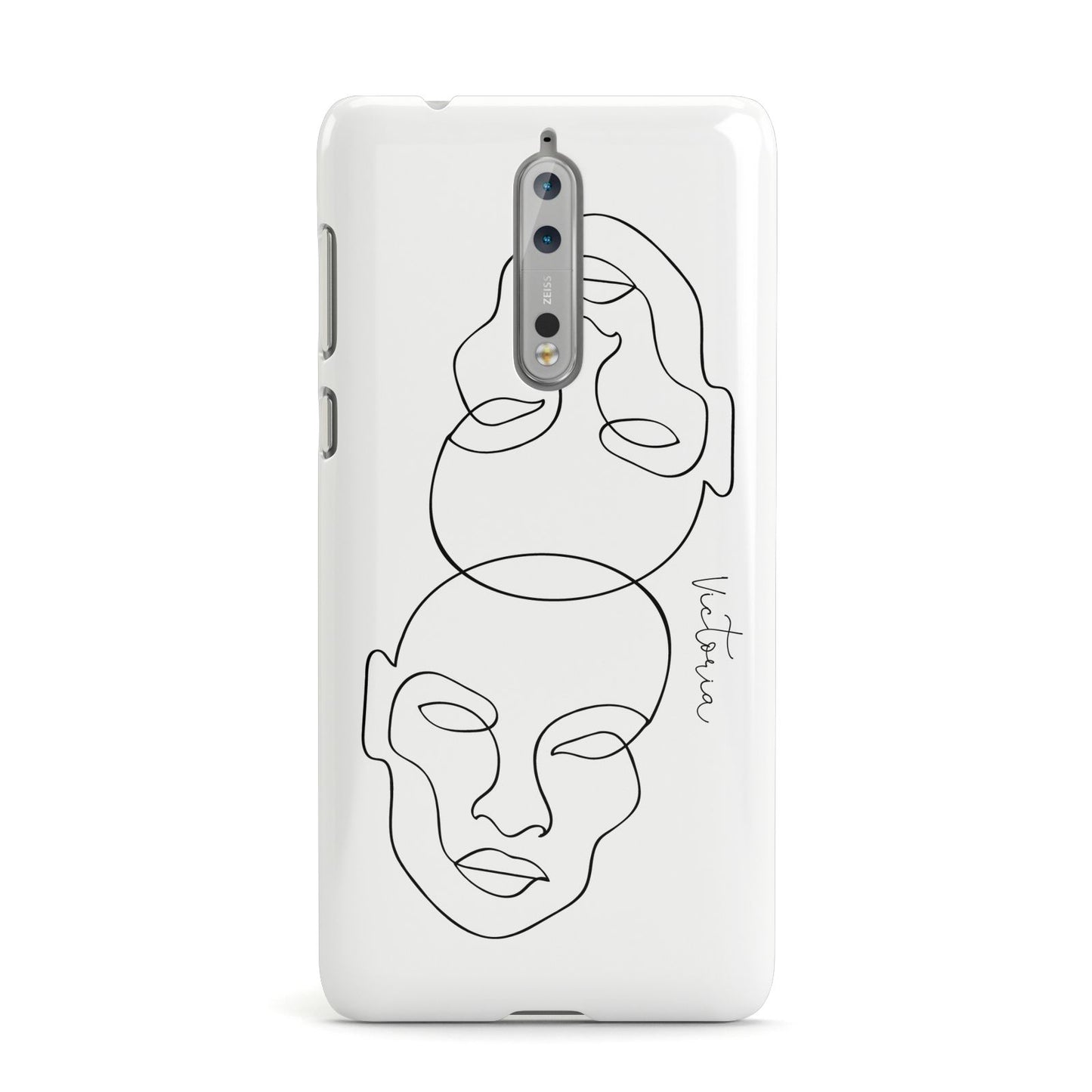 Personalised White Line Art Nokia Case