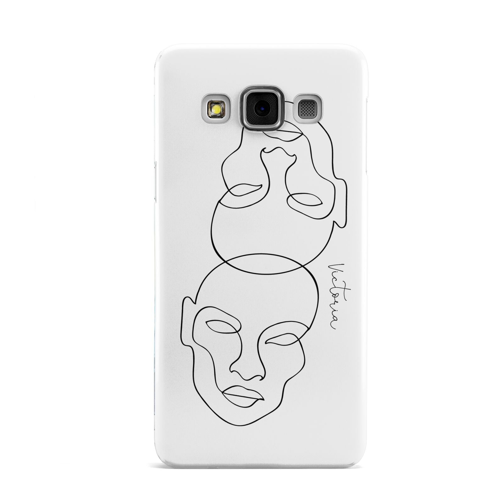 Personalised White Line Art Samsung Galaxy A3 Case