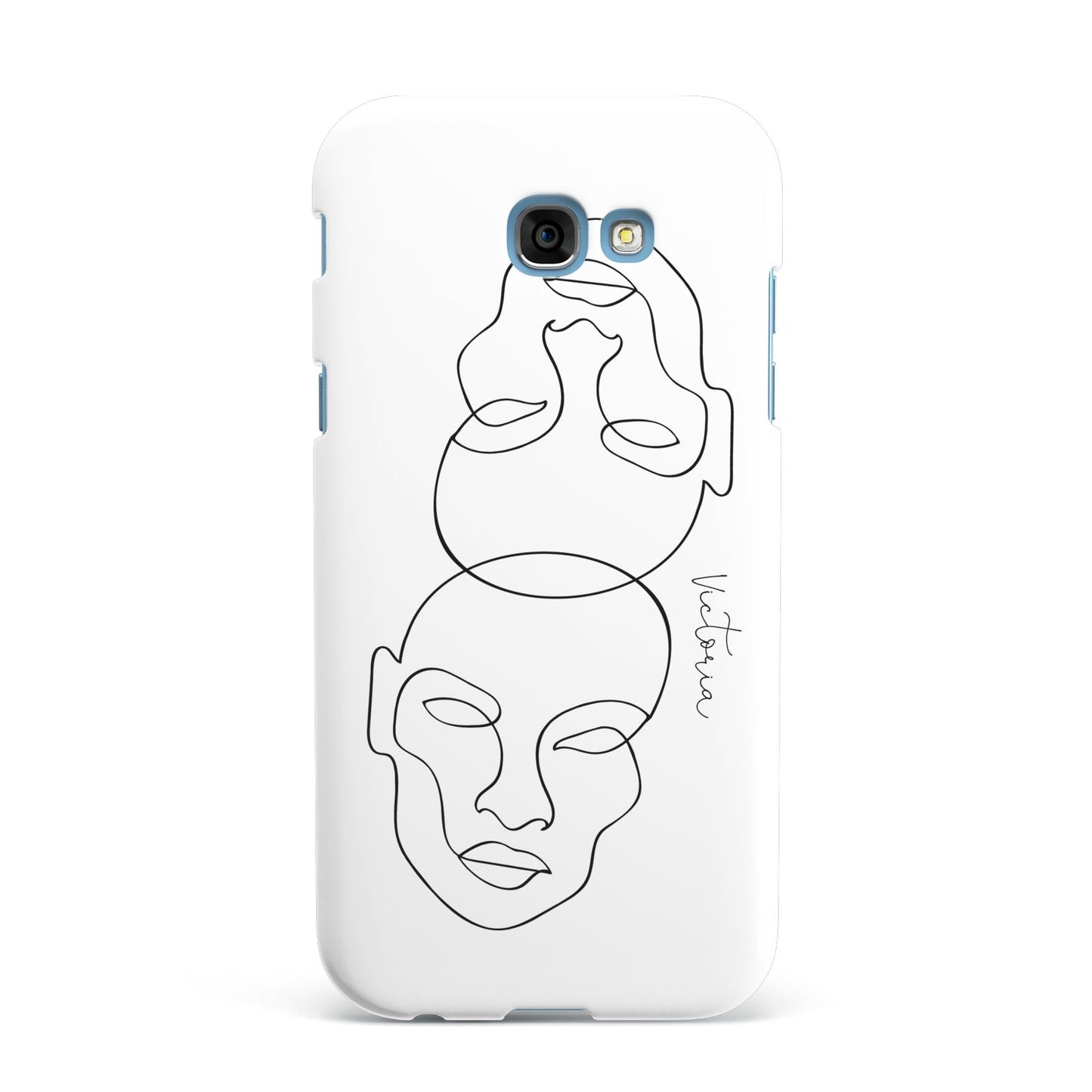 Personalised White Line Art Samsung Galaxy A7 2017 Case