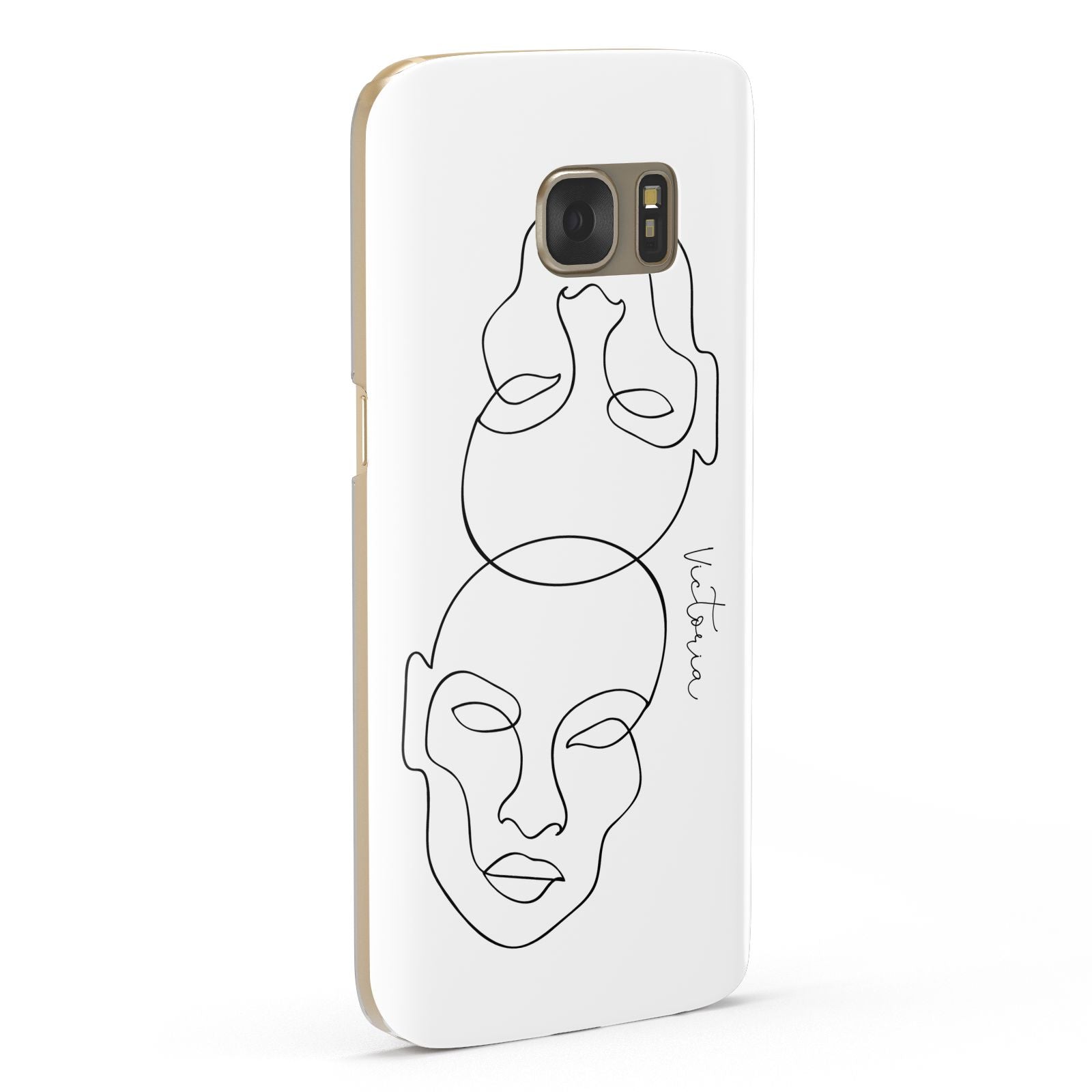 Personalised White Line Art Samsung Galaxy Case Fourty Five Degrees