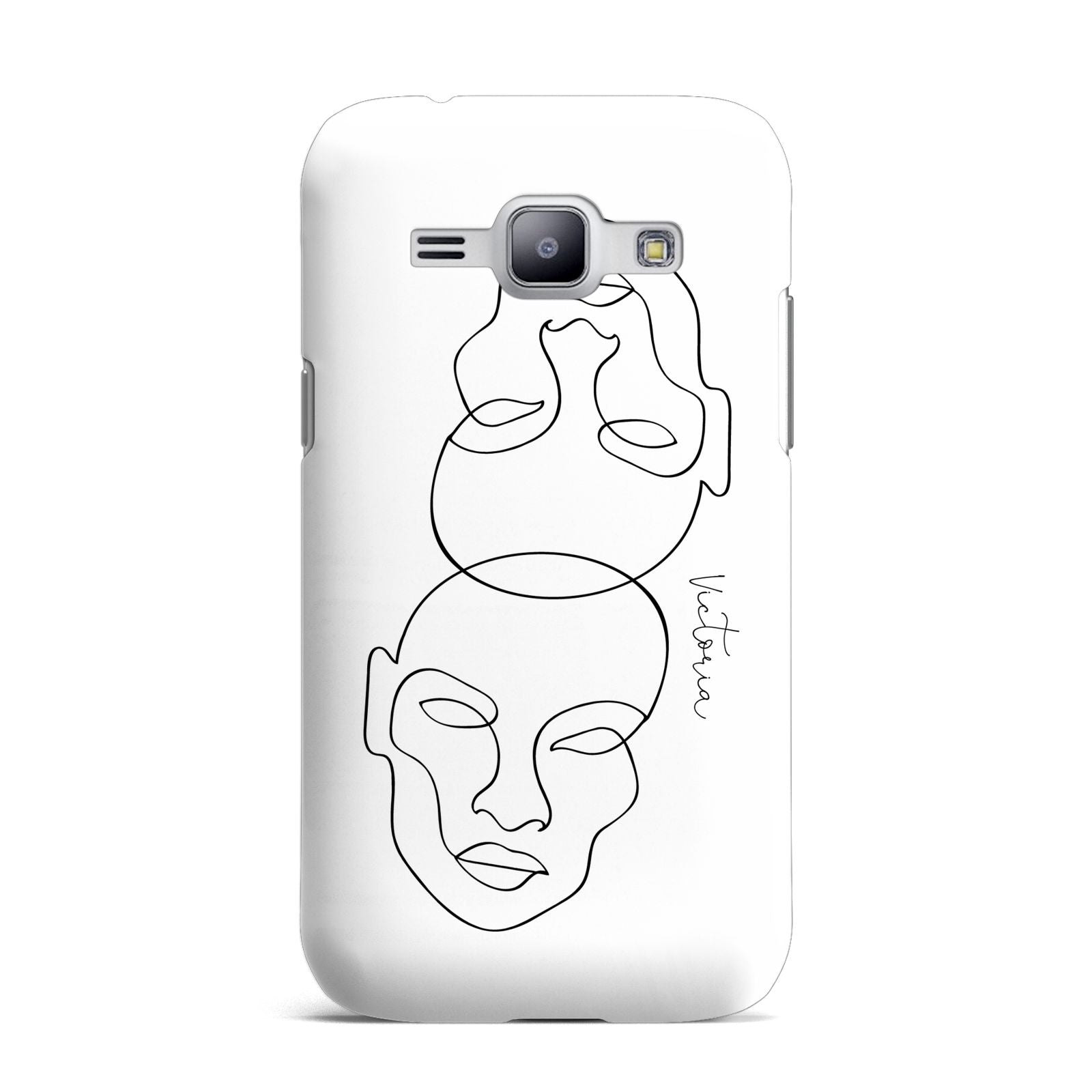 Personalised White Line Art Samsung Galaxy J1 2015 Case