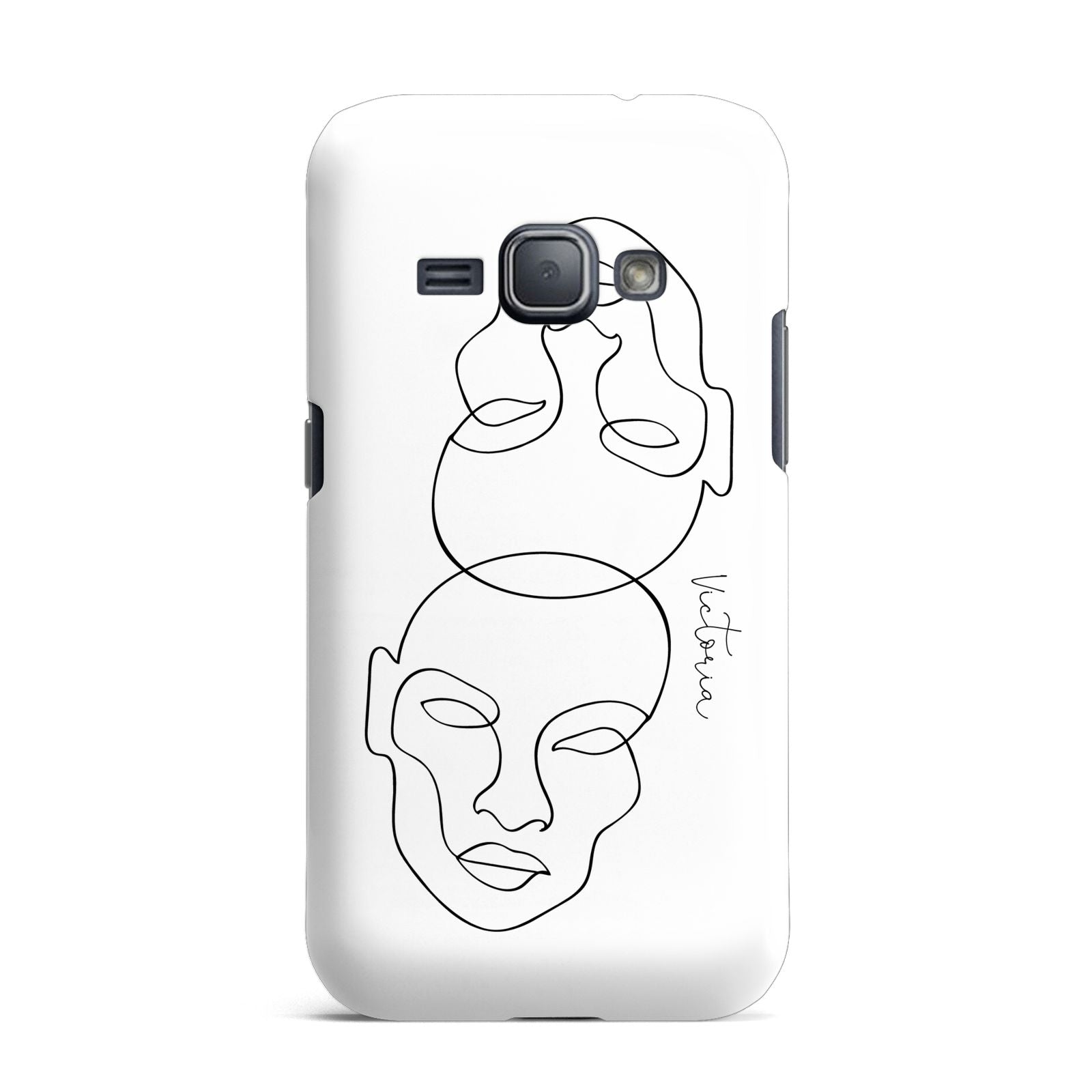 Personalised White Line Art Samsung Galaxy J1 2016 Case