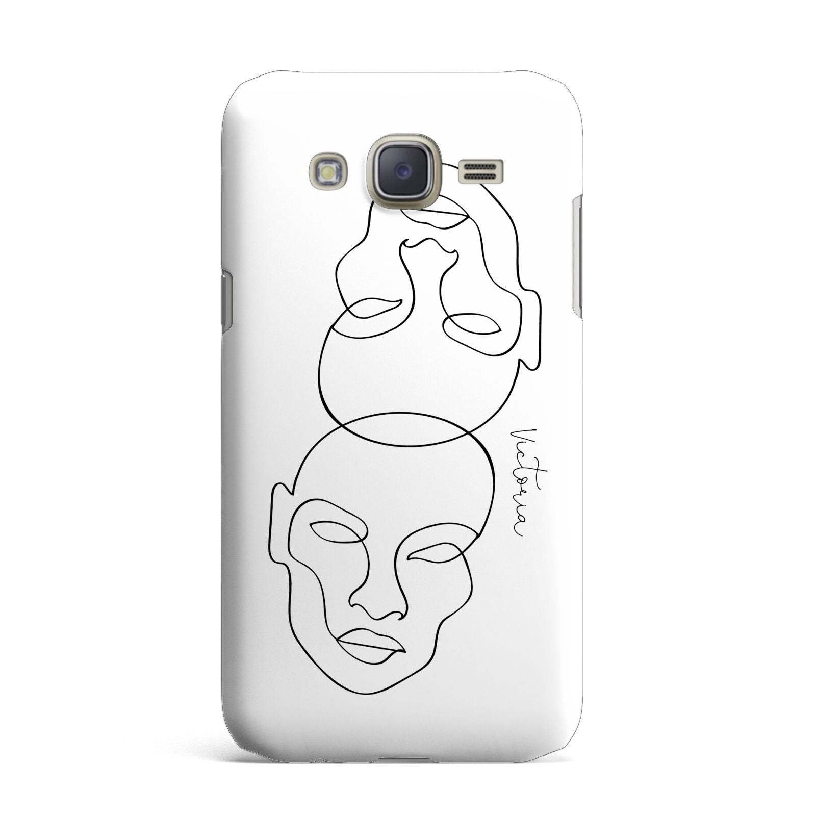 Personalised White Line Art Samsung Galaxy J7 Case