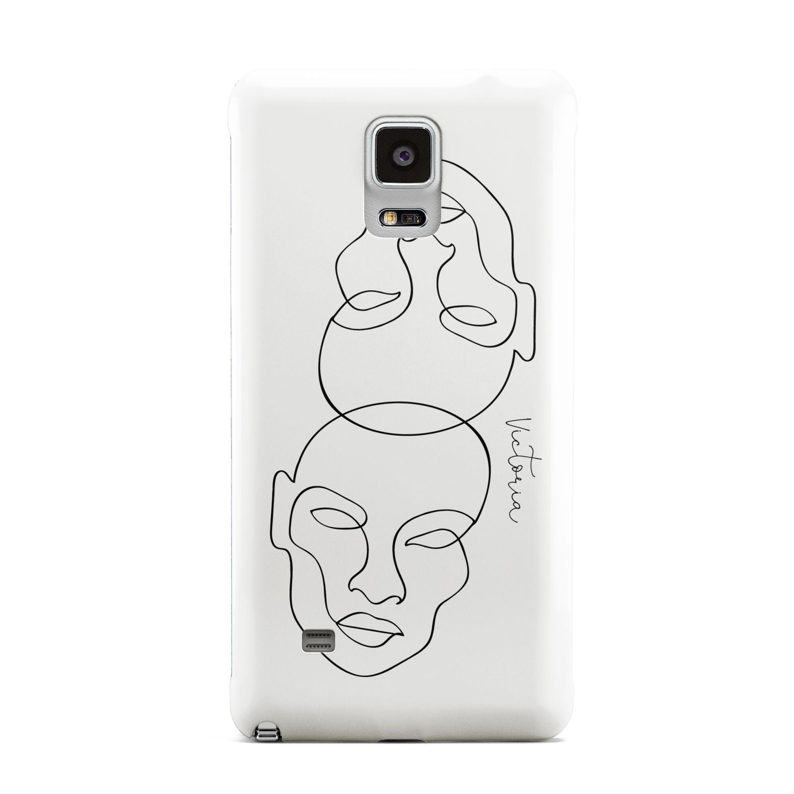 Personalised White Line Art Samsung Galaxy Note 4 Case