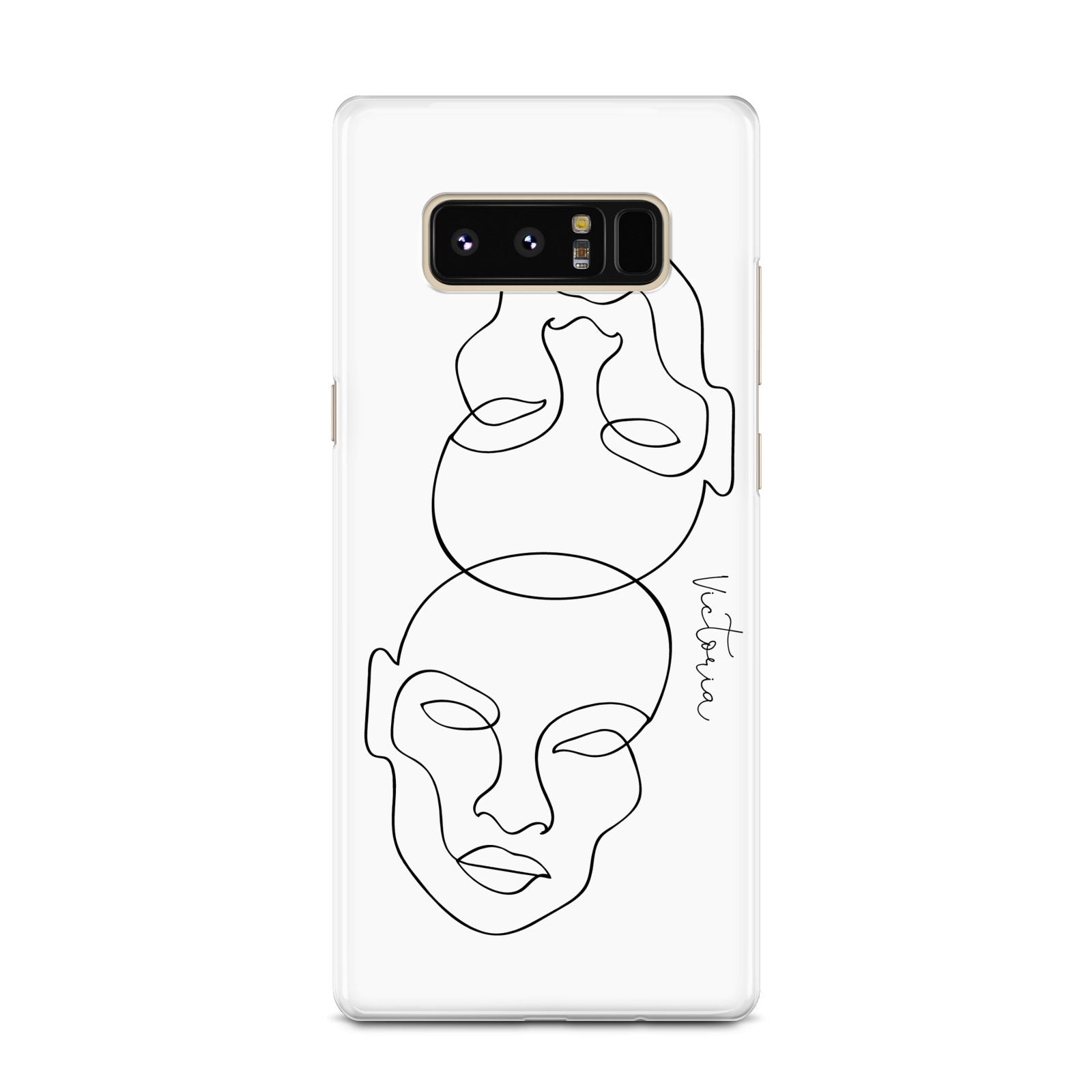 Personalised White Line Art Samsung Galaxy Note 8 Case
