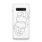 Personalised White Line Art Samsung Galaxy S10 Plus Case