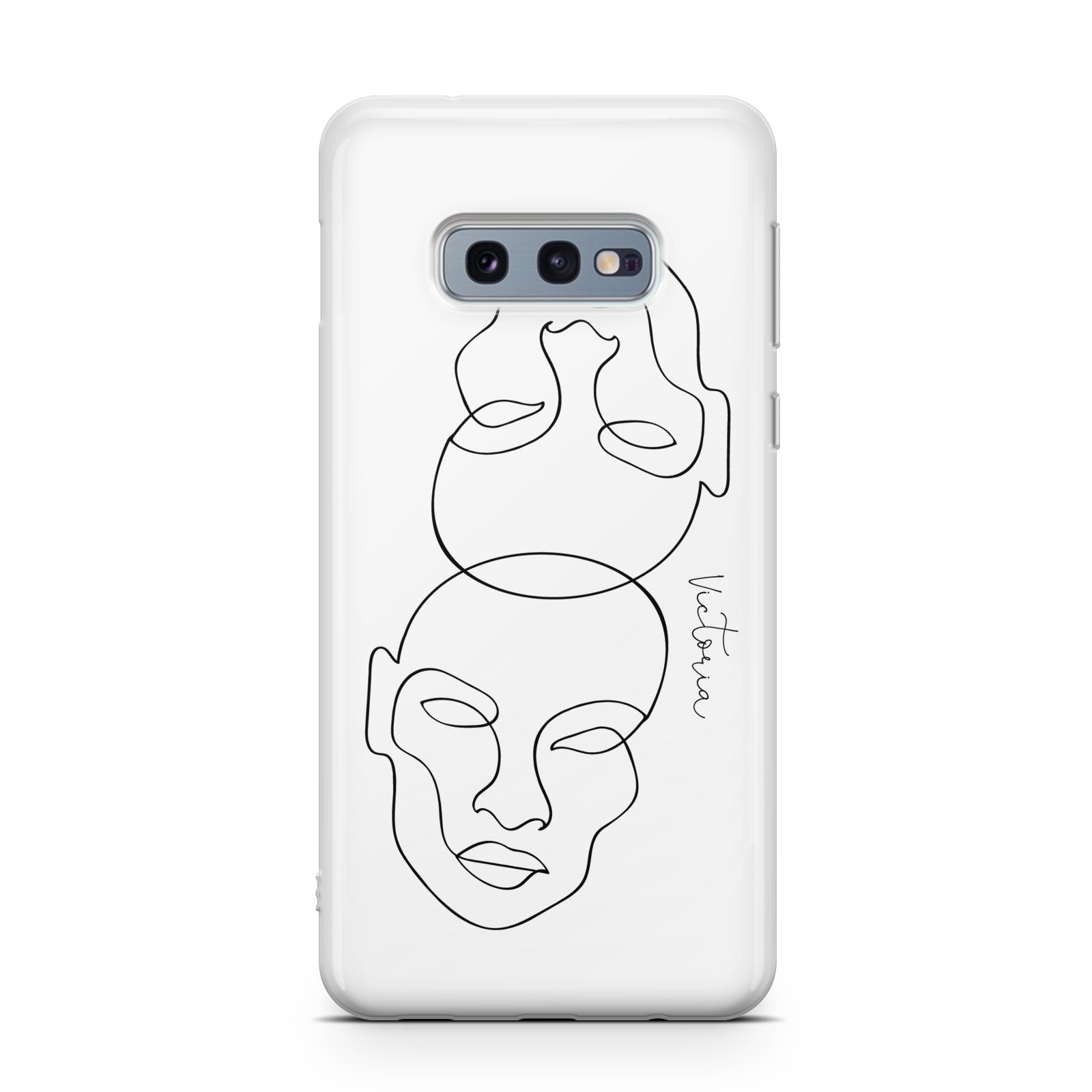Personalised White Line Art Samsung Galaxy S10E Case