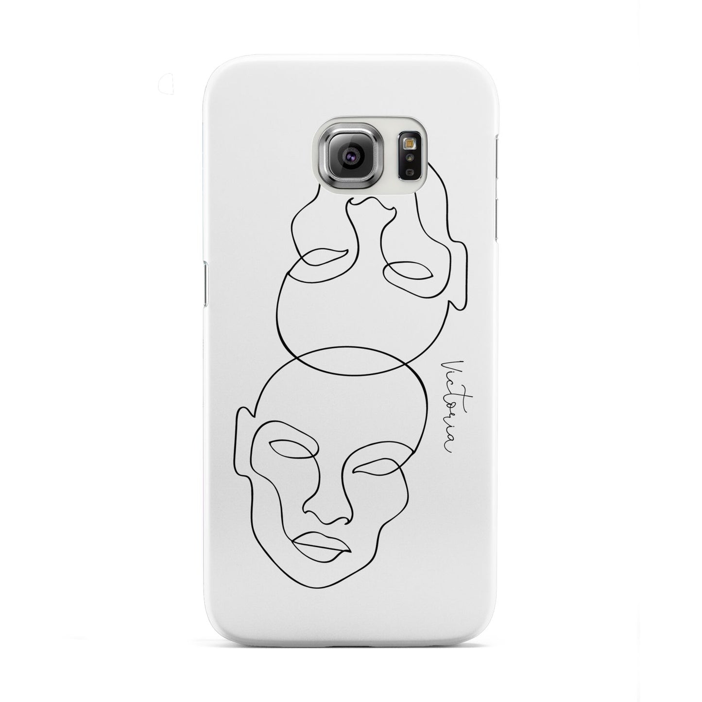 Personalised White Line Art Samsung Galaxy S6 Edge Case