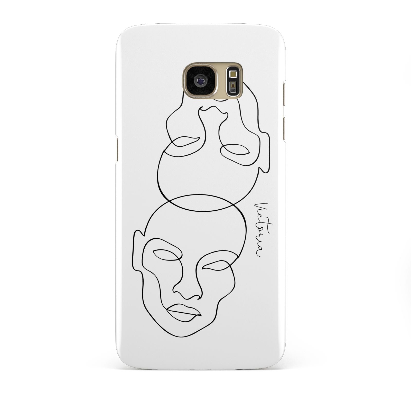Personalised White Line Art Samsung Galaxy S7 Edge Case
