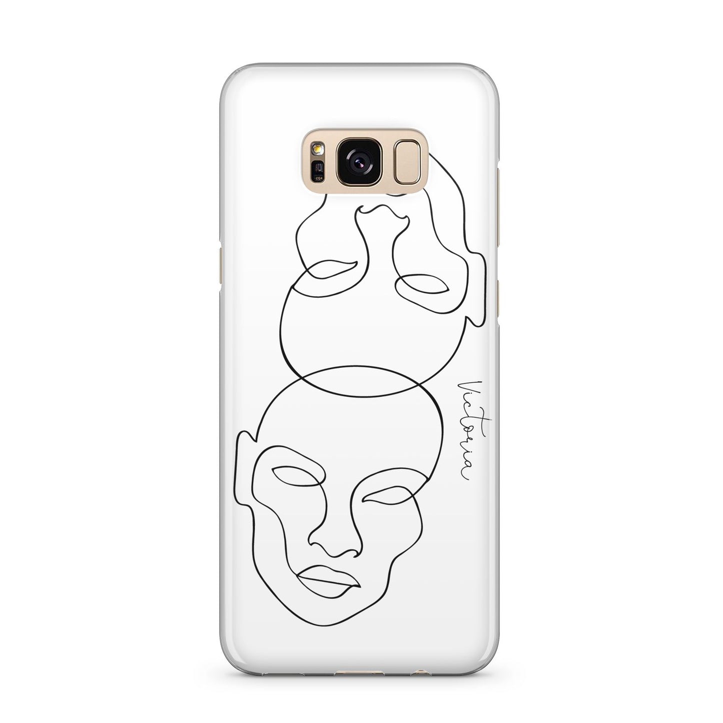 Personalised White Line Art Samsung Galaxy S8 Plus Case