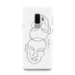 Personalised White Line Art Samsung Galaxy S9 Plus Case on Silver phone