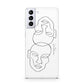 Personalised White Line Art Samsung S21 Plus Phone Case