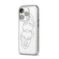 Personalised White Line Art iPhone 14 Pro Glitter Tough Case Silver Angled Image
