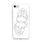 Personalised White Line Art iPhone 7 Bumper Case on Silver iPhone