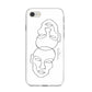 Personalised White Line Art iPhone 8 Bumper Case on Silver iPhone