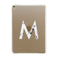 Personalised White Marble Initial Clear Custom Apple iPad Gold Case