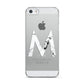 Personalised White Marble Initial Clear Custom Apple iPhone 5 Case