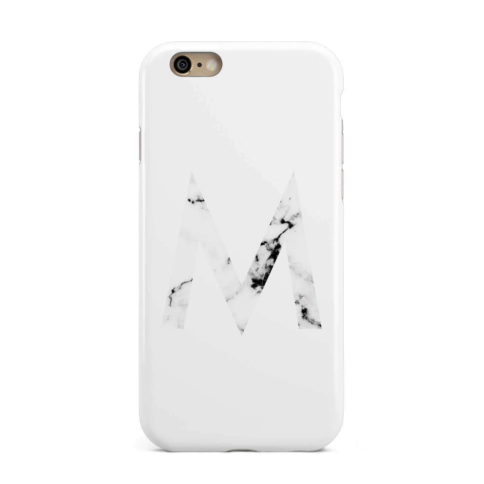 Personalised White Marble Initial Clear Custom Apple iPhone 6 3D Tough Case
