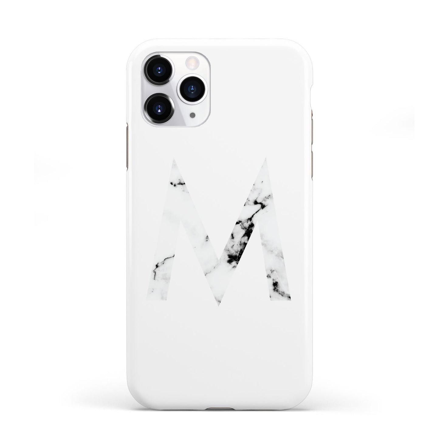 Personalised White Marble Initial Clear Custom iPhone 11 Pro 3D Tough Case