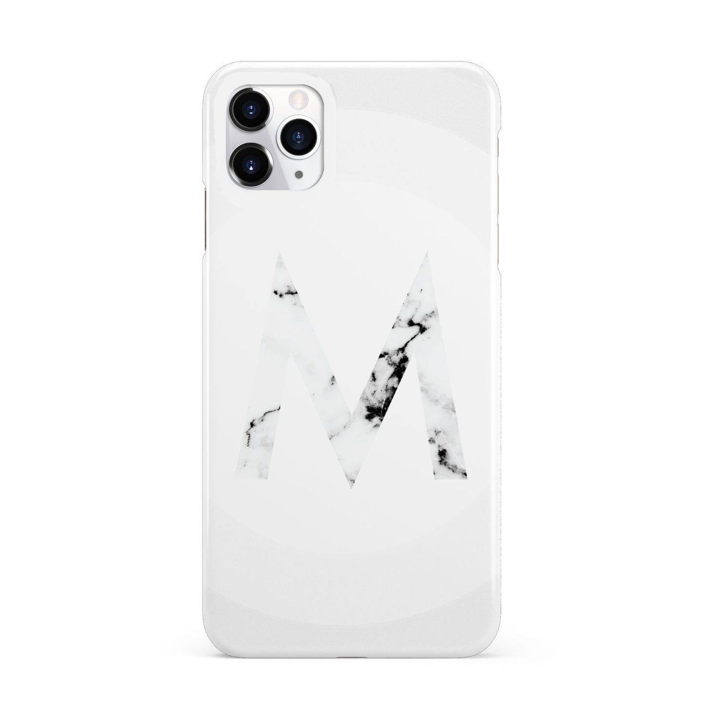 Personalised White Marble Initial Clear Custom iPhone 11 Pro Max 3D Snap Case