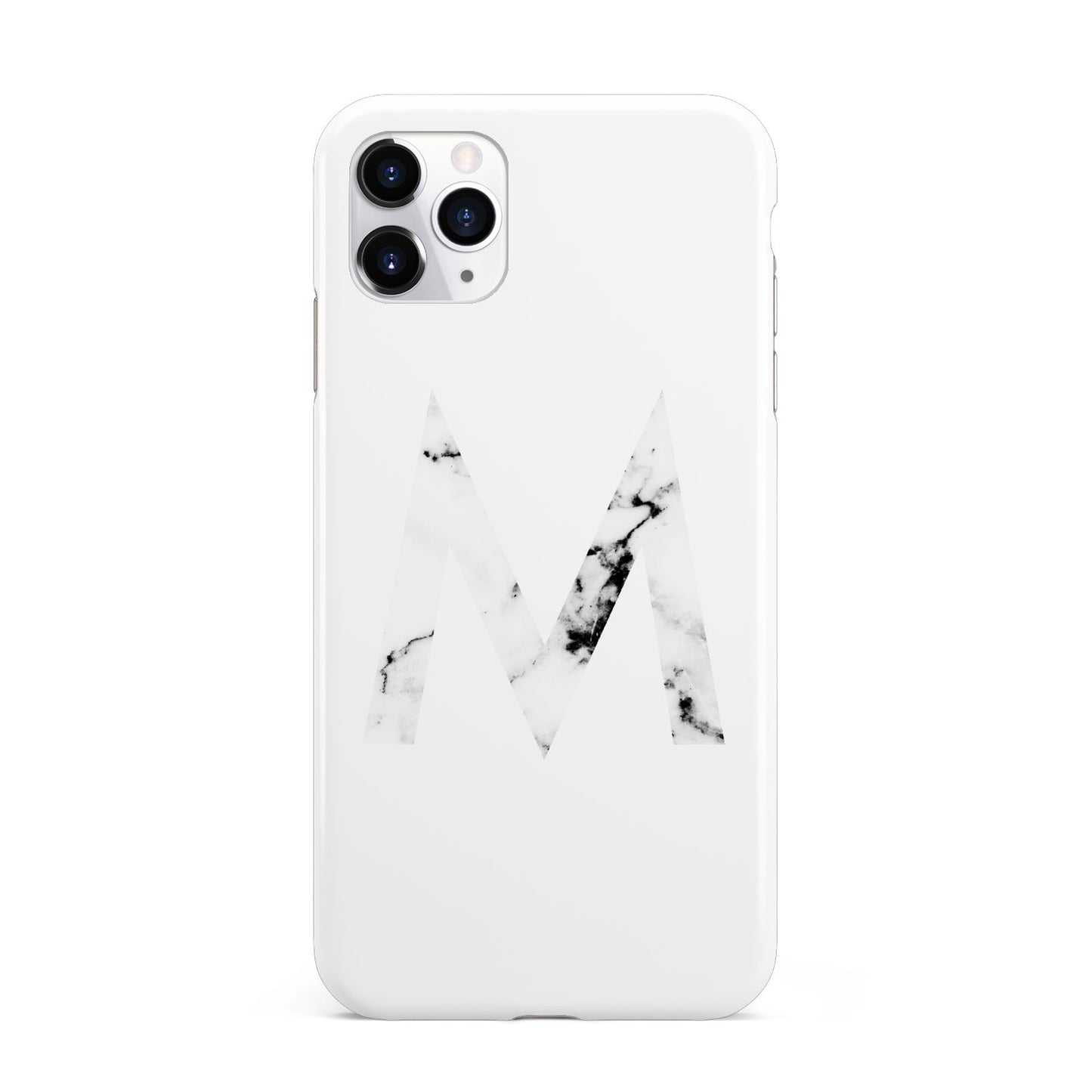 Personalised White Marble Initial Clear Custom iPhone 11 Pro Max 3D Tough Case