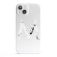 Personalised White Marble Initial Clear Custom iPhone 13 Full Wrap 3D Snap Case