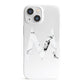 Personalised White Marble Initial Clear Custom iPhone 13 Mini Full Wrap 3D Snap Case