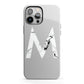 Personalised White Marble Initial Clear Custom iPhone 13 Pro Max Full Wrap 3D Tough Case