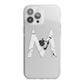 Personalised White Marble Initial Clear Custom iPhone 13 Pro Max TPU Impact Case with White Edges