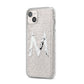 Personalised White Marble Initial Clear Custom iPhone 14 Plus Glitter Tough Case Starlight Angled Image
