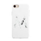 Personalised White Marble Initial Clear Custom iPhone 8 3D Tough Case on Gold Phone