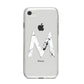 Personalised White Marble Initial Clear Custom iPhone 8 Bumper Case on Silver iPhone