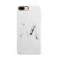 Personalised White Marble Initial Clear Custom iPhone 8 Plus 3D Snap Case on Gold Phone