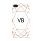 Personalised White Rose Gold Initials Geometric Apple iPhone 4s Case